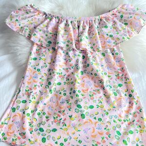 Lilly Pulitzer off shoulder top mixed fruit print